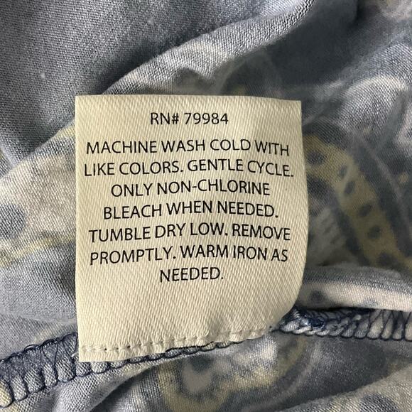 SOMA Tunic Top Luxuriously Soft Shirred Side Paisley Print Empire Waist M NWT - Picture 11 of 13